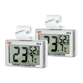 LXSZRPH Reptile Hygrometer and Thermometer High LCD Display Temperature Humidity Meter Gauge with Hook for Reptile Tanks, Terrariums, Vivariums (2 Packs)