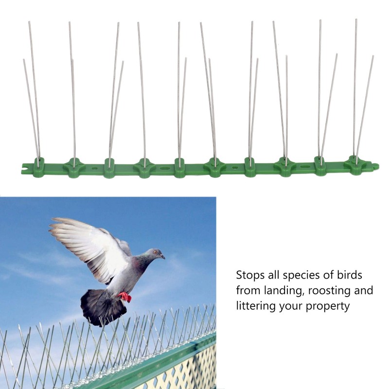 12Pcs Stainless Steel Bird Deterrent Spikes 25cm Anti Cat Crawling