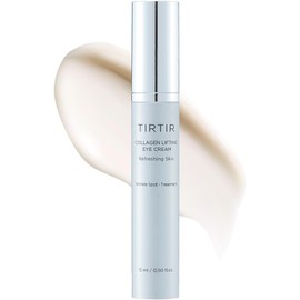 TIRTIR Crema de Ojos con Colágeno - Collagen Lifting Eye Cream 15 ml - aplicador metálico, péptidos y niacinamida - hidratante para contorno de ojos