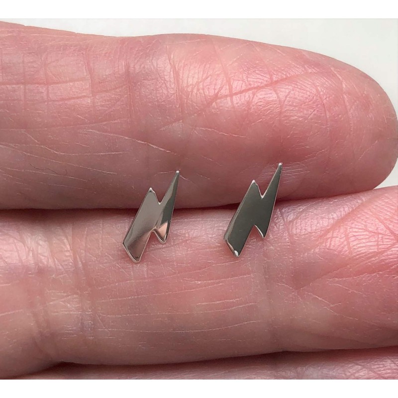 Lightning Bolt Earrings - Sterling Silver