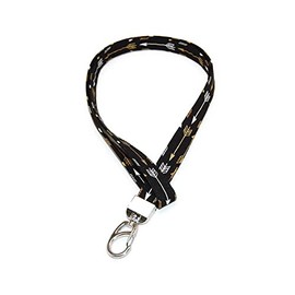 Arrow Lanyard for ID or Keys Fabric with Clip Gold White and Black