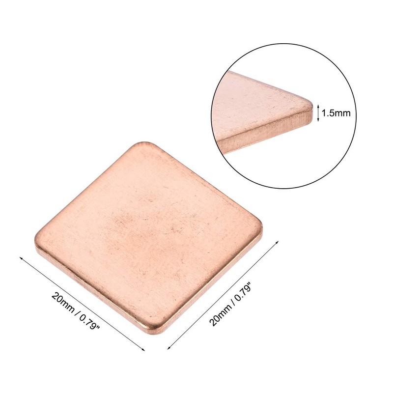 sourcing map Flat IC Chipset Thermal Copper Heatsink for CPU