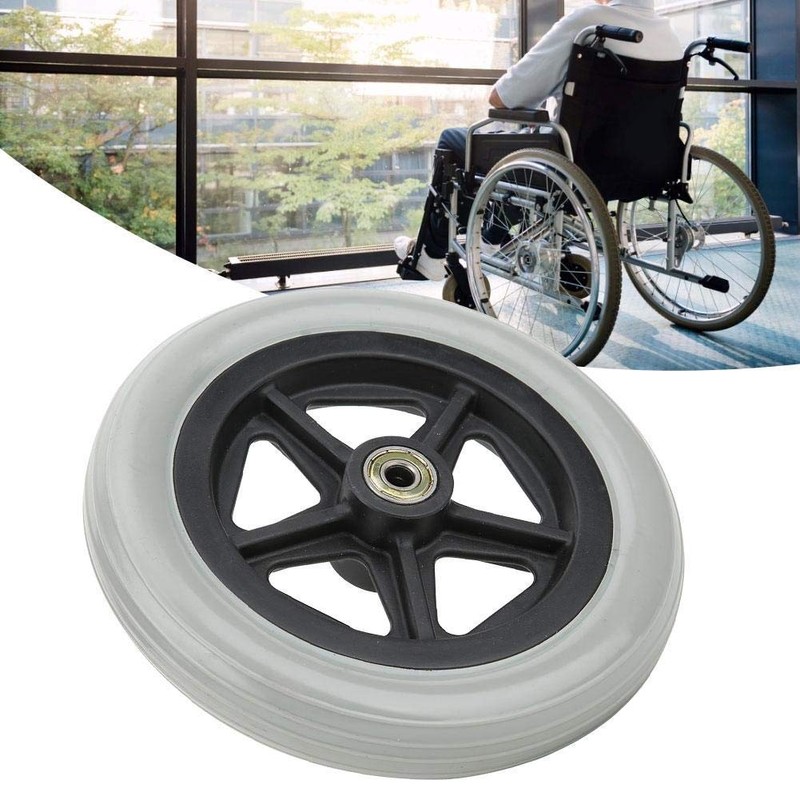 Wheelchair Casters 7" (176mm) 608ZZ Bearings Rubber
