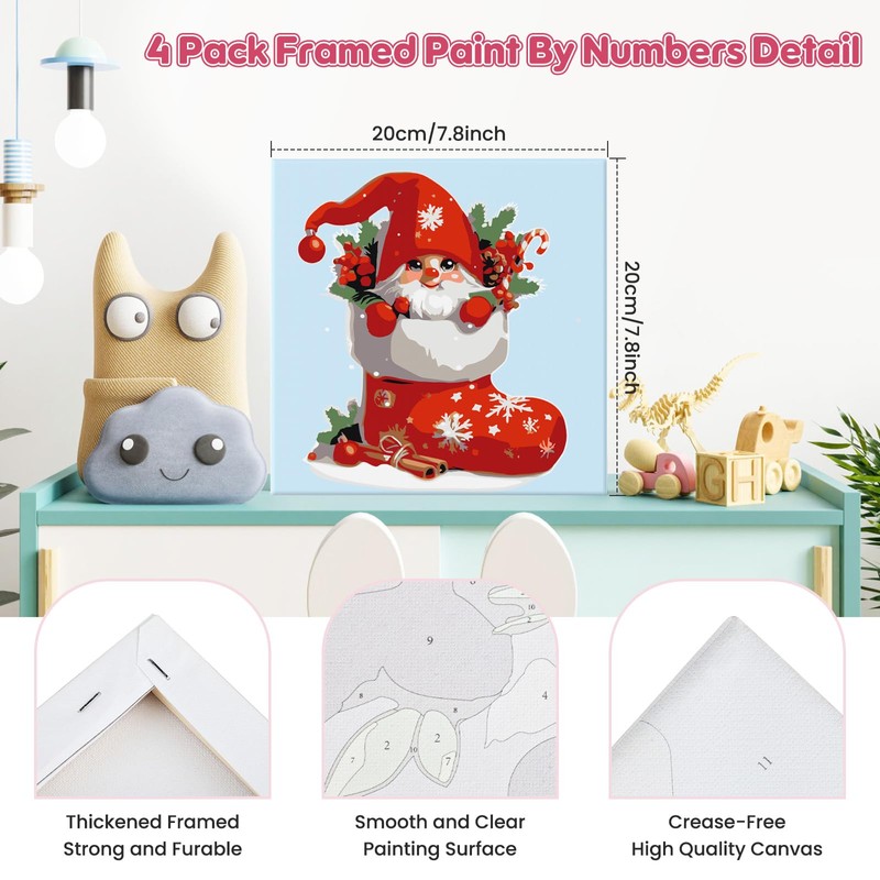 GHHKUD Christmas Paint by Numbers Kits for Adults Beginners Kids,