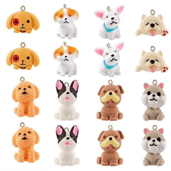 Spritewelry 8 Styles Resin 3D Dog Charm Cartoon Puppy Charms