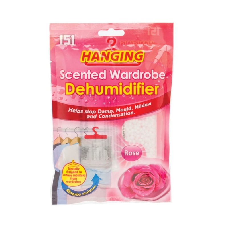 Set Of 3 Hanging Wardrobe Dehumidifier Bags Scented Moisture Trap
