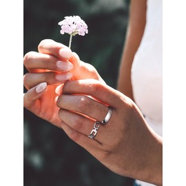 Bandmax 925 Silver Ring Women's Men's Chain Ring Curb Chain Ring Vintage Ring Engagement Ring Friendship Ring Band Ring 5 mm Wide Ring Jewellery for Wedding Ring Size 52 mm to 67 mm, Metal, No