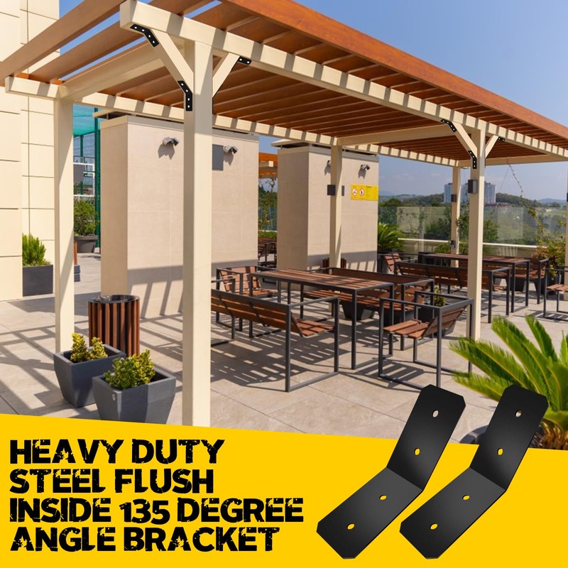 VEVIVOOVY 4pcs Flush Inside 45 Degree Angle Bracket,L/10 xW/3" Heavy