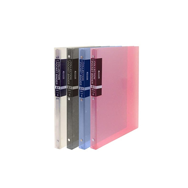 Collectible Binder Collection Pocket Binder, Thin A4-L, 4 Holes, Gray