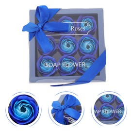 Healvian Blue Rose Soap Flower Blue Rose Soap Flowers Elegant Box for Birthday Valentine’s Day Anniversary Floral Scented for Her