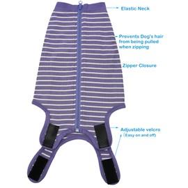 Caslfuca Dog Surgery Recovery Suit - After Spay, Abdominal Wounds Post Surgical Recovery, Anti Licking Breathable Dog Onesies for Small, Medium & Large Pet, Alternative Bandages Cone E-Collar