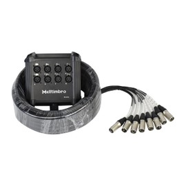 Melltimbro Speakers Low Profile XLR Send Circuit Board Snake Cable, XLR Splitter Cable, Small Footprint XLR Box Snake for Live, Recording, Stage, Studio, 8 Channel 50 Feet Long, Black, ML-8*50