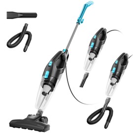 Vaconly Corded Stick Vacuum Cleaner - Lightweight, Powerful Suction with 450W Motor, 3-in-1 16.4Ft Cord Vacuum Cleaners for Home, Hard Floor, Carpet, Pet Hair Sky Blue