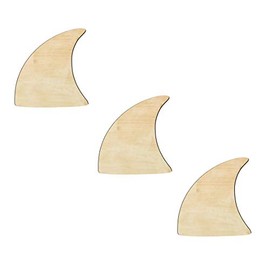 3 Pack of 6 inch Shark fin, Shark Wood cutouts, Unfinished Shark fin wood cutout, DIY Craft wooden cutout