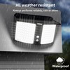 intelamp Solar Motion Sensor Light Outdoor Security Flood Light Waterproof