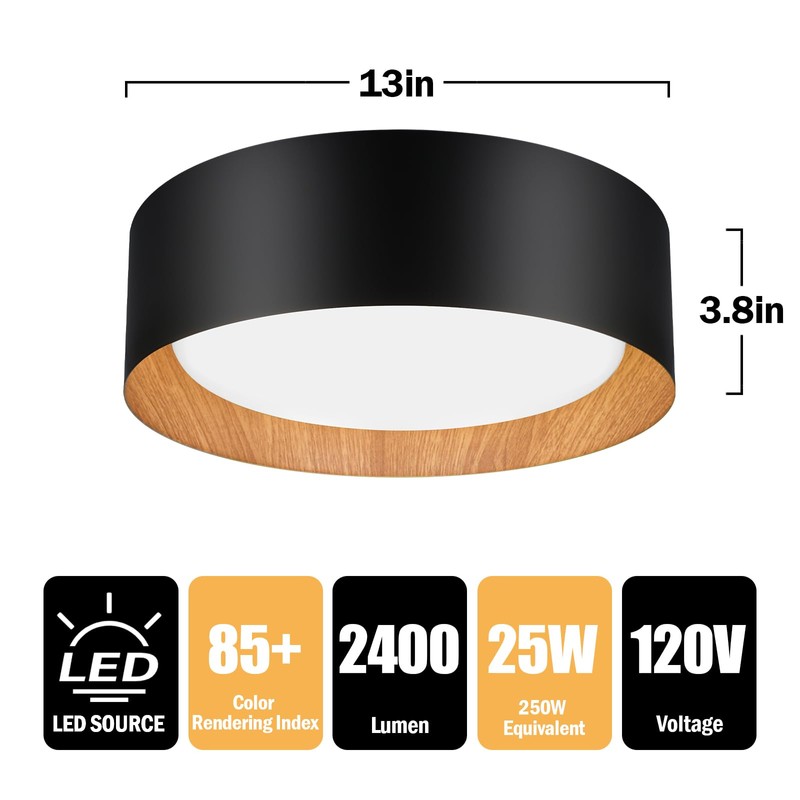 Flush Mount Ceiling Light, 13in 250W Equivalent LED Ceiling Light