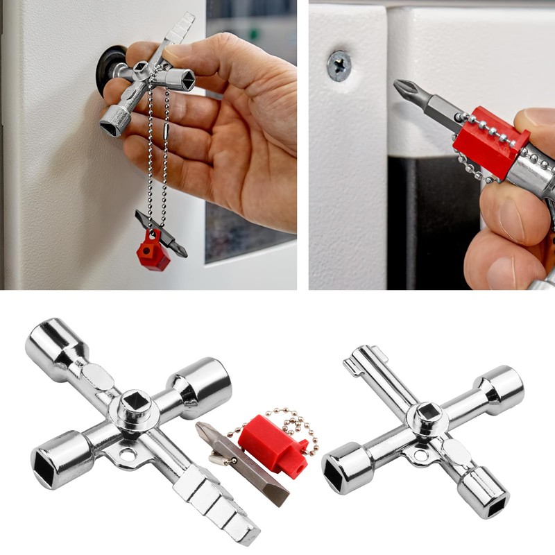 Universal Key Control Cabinet Key, Pack of 2 4-Point Key