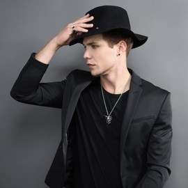 U7 Gothic Horn Evil Demon Pendant Necklace Cool Eboy Chain Grunge Aesthetic Goth Punk Jewellery Men Women Gifts Devil Necklaces