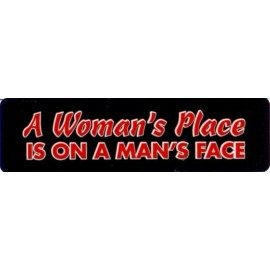 USA Biker Goods A Woman's Place Is On A Man's Face Motorcycle Helmet Sticker Y
