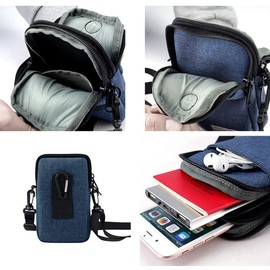 Neck Wallet Travel Stash Pouch Passport Holder, Lightweight Crossbody Bag Small Messenger Bag with Carabiner & Adjustable Strap for Men and Women (Red)