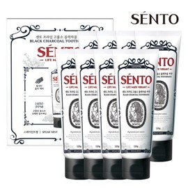 Sento Prime High Fluoride Black Charcoal Spearmint Flavor 120g 8pcs / 센토 프라임 고불소 블랙차콜 스피아민트향 120g 8개