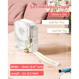 Phomemo M950 M960 Satin Ribbon Label Tapes x 3 - Compatible with Brother P-Touch M Ribbons MK231 M-K231 M231.12 mm x 2 m, Gold on Red Compatible with Brother PT-M95 PT-85 PT-70BM PT-90 PT-65