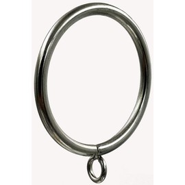 Metal Curtain Ring, 2 inch Inner Diameter,with Eyelet,Fits up to 1.7 inch Drapery Rod (Satin Nickel-42pcs)