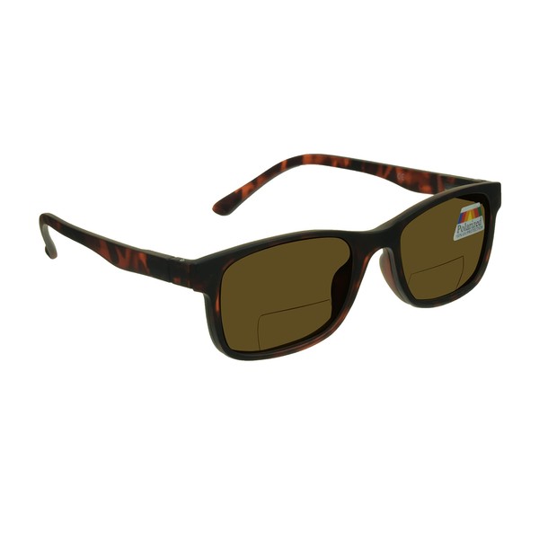 proSPORT Polarized Bifocal Brown Sunglasses+3.00 Readers with Magnetic Easy on