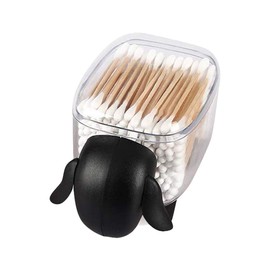 Oyria Creative Makeup Organiser Cotton Pads Holder, Cute Sheep Dustproof Cosmetic Cotton Bud Holder Cotton Pads Dispenser Household Desktop Organiser - Black