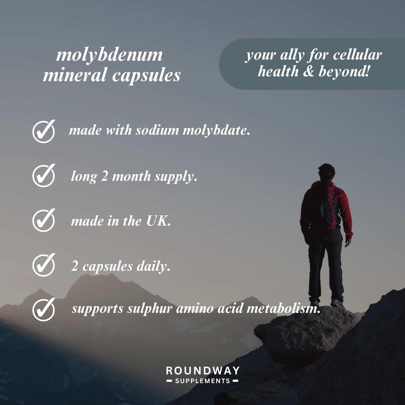 Molybdenum Mineral Capsules | 1500mcg High Strength Trace Minerals |
