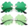 Melpomenia St. Patrick’s Day Green Sunglasses Irish Shamrock Four Leaf