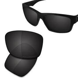 SAUCER Premium Replacement Lenses for Oakley Jupiter Squared OO9135 Sunglasses High Defense - Carbon Black Polarized