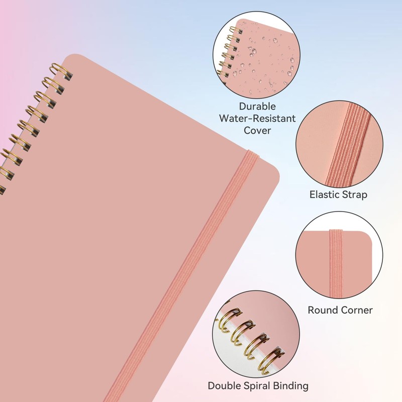DMSVK 4 PCS Small Spiral Notebook 5x7, Spiral Journal Notebook,