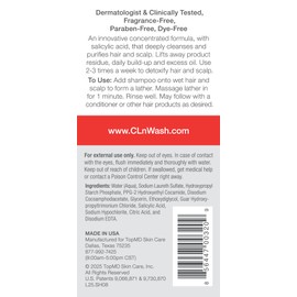 CLn® Shampoo - Clarifying Formula with Salicylic Acid, for Normal to Oily Scalp Prone to Folliculitis, Dandruff, Itchy & Flaky Scalp, Fragrance-Free & Paraben-Free, 8 fl. oz.