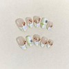 10 Pieces Handmade Nail Tips, Cherry Blossom Nibo Short False