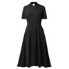 FAD-4U Church Clergy Dress for Women Short Sleeve Rows Buttons