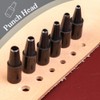 TLKKUE Adjustable Leather Hole Punching Tool Automatic Puncher with Wooden
