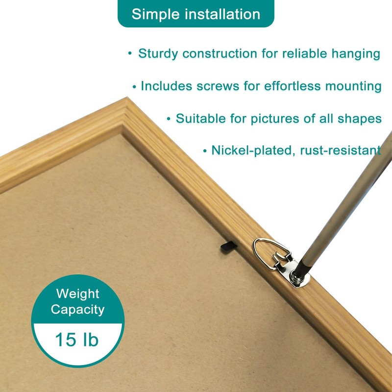 Cyanbone D Ring Picture Hangers with Screws, Small D Hooks