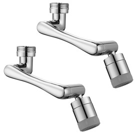 1080°+ 360° Swivel Faucet Extender, 1440° Degree Rotatable Faucet Aerator Splash Filter With 2 Water Outlet Modes. Brass Multifunction Bathroom Kitchen Sink Faucet Attachment For Washing Face 2 Pack