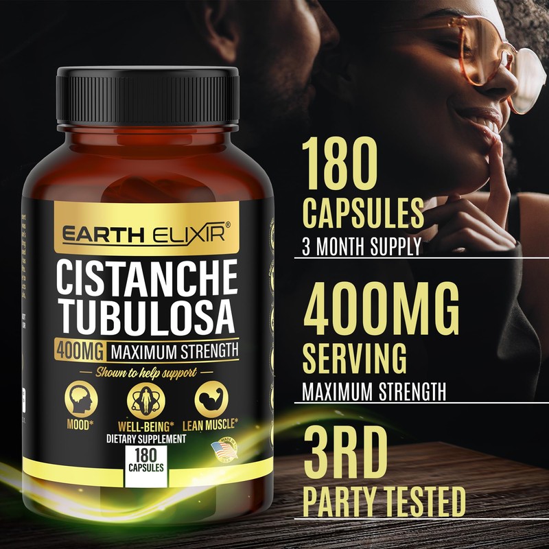 Earth Elixir Cistanche Tubulosa 400 mg (180 Capsules) 3 Months