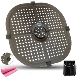 GSZN Square Air Fryer Crisper Tray for Gourmia 8QT GAF838/GAF856/GAF826 7QT GAF798/GAF716/GAF778 Air Fryers, Upgraded Nonstick Air Fryer Grill Pan Crisper Plate Grate Shelf for Gourmia Air Fryer