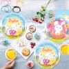70PCS Easter Themed Tableware, Easter Party Tableware Set, Rabbit Themed