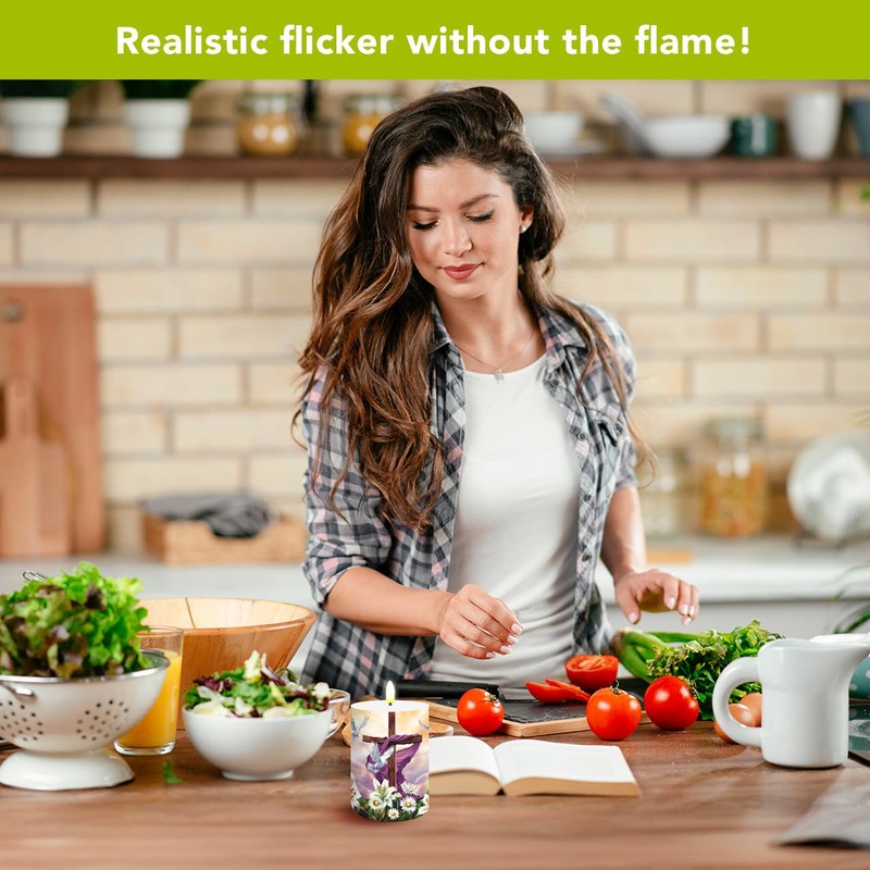 Briarwood Lane Sunrise Easter Cross Flameless Candle