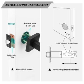 Probrico Entry Door Levers Matte Black with Same Keys, Heavy Duty Hardware for Exterior Front and Back Door,Lockable, Keyed Entrance Lock,Universal Handling,Transitional Style