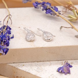 Tuscany Silver Women's Sterling Silver Rhodium Plated Teardrop Earrings