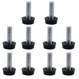 Runseaway 10Pcs 1/4-20 UNC Thread Adjustable Furniture Levelers, Screw-in Galvanized Steel Glide Feet, Floor Leveling for Tables, Chairs, Cabinets, Patio Furniture, Workbench Legs
