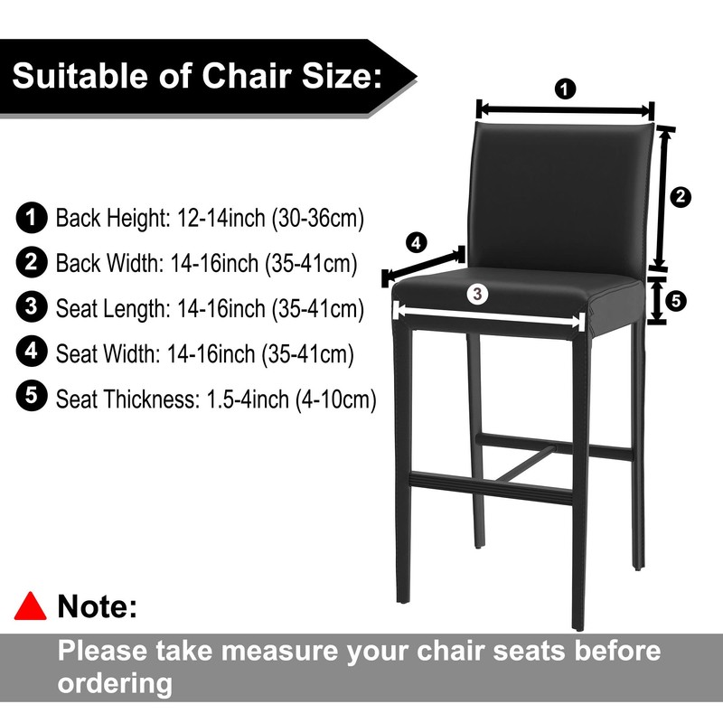 PiccoCasa Pack of 4 Bar Stool Covers, Waterproof Dining Chair