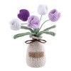 Framendino, Cute Crochet Woven Tulips Finished Hand Simulation Plant Flowers