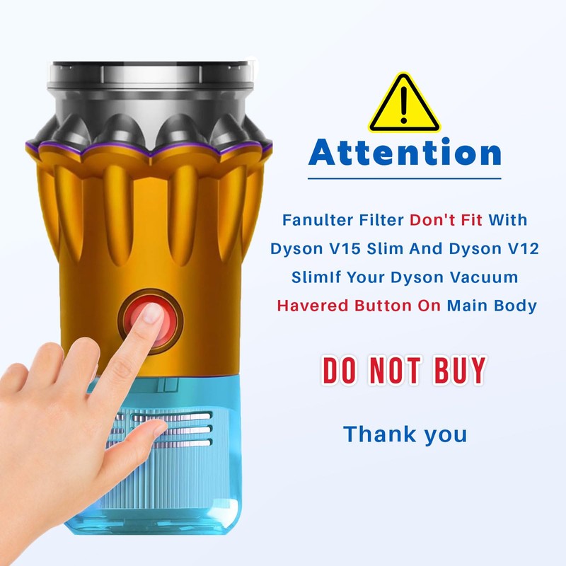 Fanulter 3 Pack V15 Vacuum Filters Replacement for Dyson-V15 Detect,