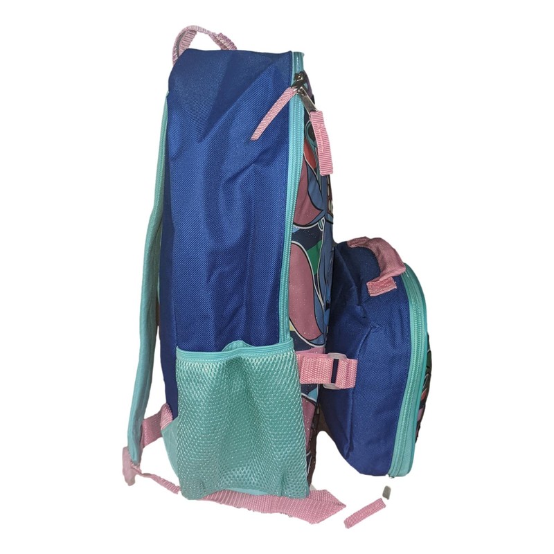 Ruz Stitch 16" Backpack With Detachable Lunch Box Black-Blue